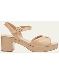 Prada - Soft Nappa Ankle Strap Platform Sandals - Lyst