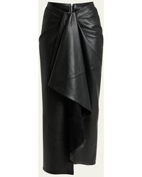 Givenchy - Draped Leather Maxi Skirt - Lyst
