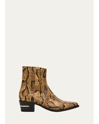 Amiri - Python-Embossed Leather Ankle Boots - Lyst