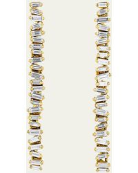 Suzanne Kalan - 18k Yellow Gold Classic Diamond Savannah Midi Drop Earrings - Lyst
