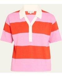 Kule - The Buell Short-sleeve Striped Polo Shirt - Lyst