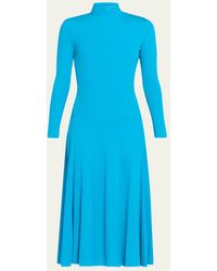 Alaïa - Heart Cutout Turtleneck Long-Sleeve Maxi Dress - Lyst