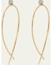 Lana Jewelry - Small Wide Elongated Upside Down Hoop Earrings With Diamonds - Lyst