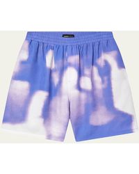 Purple - Lyocell Pull-On Shorts - Lyst
