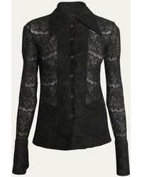A.W.A.K.E. MODE - Fitted Long-sleeve Lace Shirt - Lyst