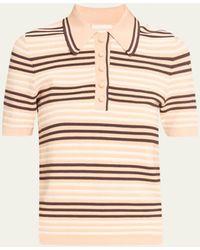 Zimmermann - Natura Striped Polo Shirt - Lyst