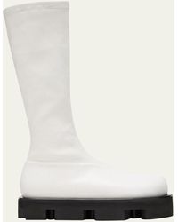 Jil Sander - Stretch Leather Chunky Ankle Boots - Lyst