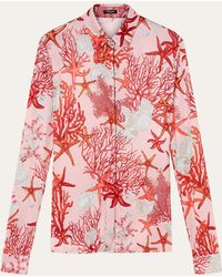 Versace - Starfish Printed Jersey Shirt - Lyst