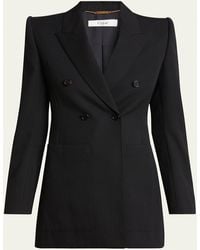 Chloé - Double-Breasted Wool Tailored Jacket With Patch Pockets - Lyst