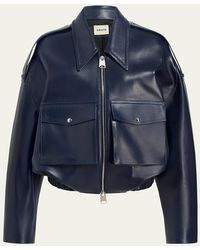 KHAITE - Owey Leather Bomber Jacket - Lyst