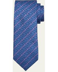 Charvet - Fine Stripe Silk Tie - Lyst