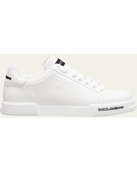 Dolce & Gabbana - Portofino Calf Leather Low-top Sneakers - Lyst