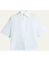 Givenchy - Short-Sleeve Cotton Poplin Button-Down Shirt - Lyst