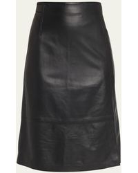 Vince - Tailored Knee-length Leather Skirt - Lyst