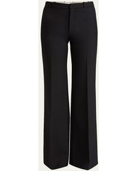 Chloé - Flared Crepe Wool Trousers - Lyst