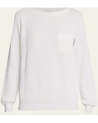Brunello Cucinelli - English Ribbed Sweater With Monili Pocket - Lyst