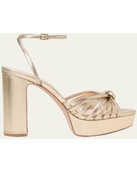 Loeffler Randall - Rivka Metallic Knot Platform Sandals - Lyst