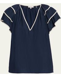 Ramy Brook - Jordan Tiered Ruffle-Sleeve Blouse - Lyst