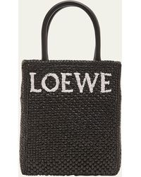 Loewe - Logo North-south Raffia Tote Bag - Lyst
