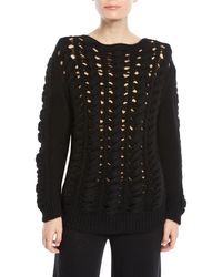 Lyst Open Knit Pullover Sweater Gentry Crewneck Portofino Cashmere WEq4RR0H7w