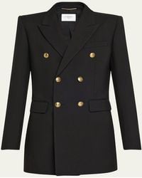 Saint Laurent - Oversized Double-Breasted Wool Blazer - Lyst