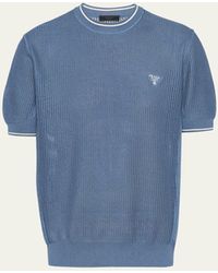 Prada - Silk-cotton Knit T-shirt - Lyst