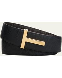 Tom Ford - Signature T Reversible Leather Belt - Lyst