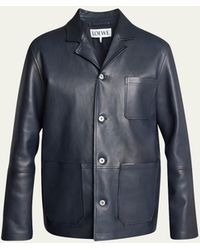 Loewe - Napa Leather Anagram Workwear Jacket - Lyst