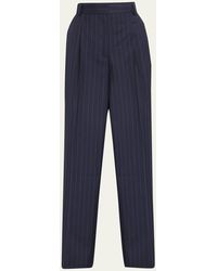Officine Generale - New Sophie Straight Pinstripe Trousers - Lyst
