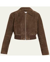 Vince - Shrunken Suede Bomber Jacket - Lyst