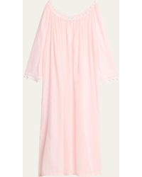 Celestine - Elyse 3 Ruched Lace-trim Cotton Nightgown - Lyst