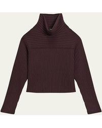 Theory - Wool Knit Long-Sleeve Turtleneck Top - Lyst