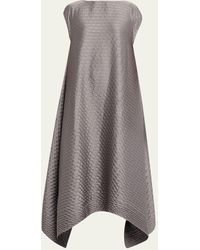 Issey Miyake - Gleam Pleats Textured Asymmetric Midi Dress - Lyst