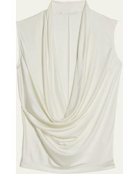 Helmut Lang - Sleeveless Plunging Jersey Top - Lyst