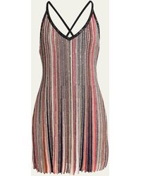 Missoni - Multicolor Partialized Knit Mini Dress With Sequins - Lyst