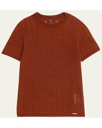 Kiton - Cashmere-Silk Short-Sleeve Sweater - Lyst