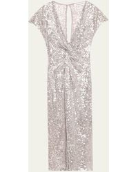 Prabal Gurung - Sequined Twist-Front Midi Dress - Lyst