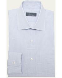 Bergdorf Goodman - Micro-check Cotton Dress Shirt - Lyst
