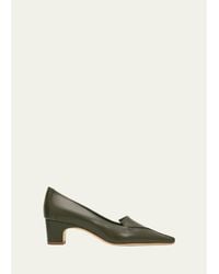 Manolo Blahnik - 50Mm Cleofelo Low-Heel Leather Pumps - Lyst