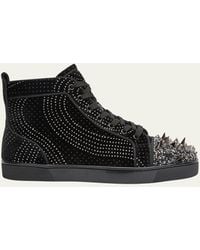 Christian Louboutin - Lou Pik Pik Red-sole Suede High Top Sneakers - Lyst