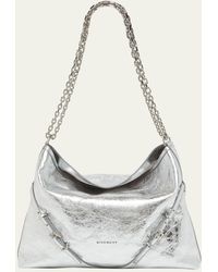 Givenchy - Medium Voyou Chain Shoulder Bag In Metallic Leather - Lyst