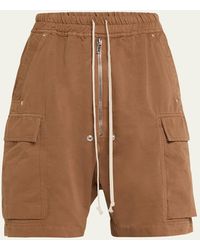 Rick Owens - Cargobela Drawstring Cotton Faille Shorts - Lyst
