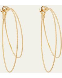 Paul Morelli - 18k Yellow Gold Double Unity Hoop Earrings W/ Diamond Cluster - Lyst