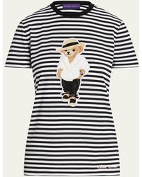 Ralph Lauren Collection - Linen Bear Stripe T-shirt - Lyst