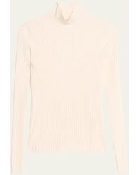 Lafayette 148 New York - Ribbed Stand-collar Sweater - Lyst