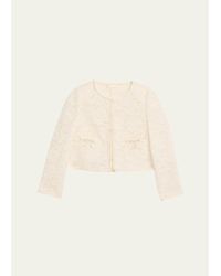 LoveShackFancy - Junetta Floral Lace Cropped Jacket - Lyst