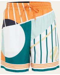 Casablancabrand - Abstract Tennis-print Silk Shorts - Lyst
