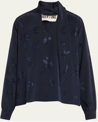 Libertine - Kind Of Blue Slim Blouse With Keith Tie Neck - Lyst