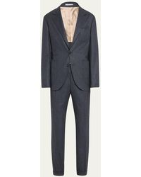 Brunello Cucinelli - Wool Flannel Patch-pocket Suit - Lyst