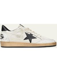 Golden Goose - Ball Star Distressed Leather Low-top Sneakers - Lyst
